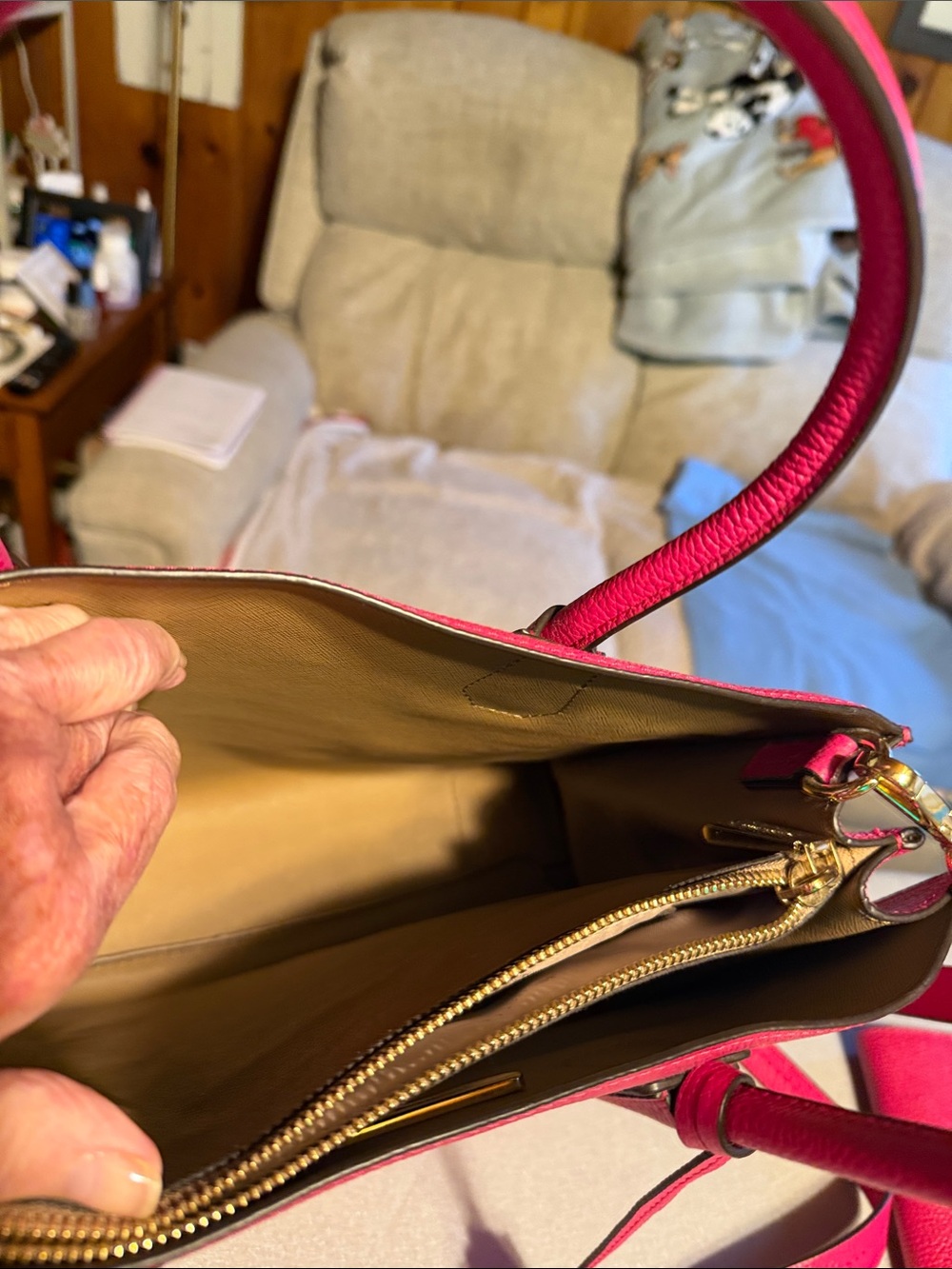 Michael Kors Hot Pink Leather Tote with Matching Wallet - Picture 5 of 15
